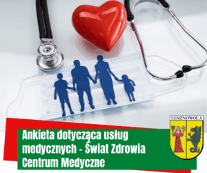 Na obrazku na jasnym tle widać niebieskie postacie a nad nimi stetoskop i plastikowe serce.