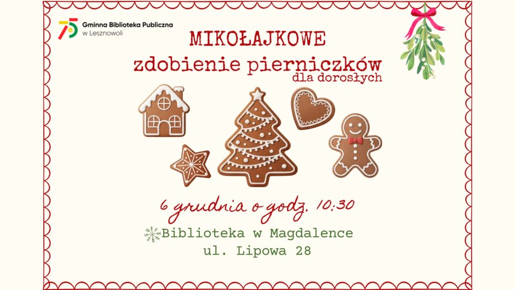 Zaproszenie na mikołajkowe zdobienie pierniczków