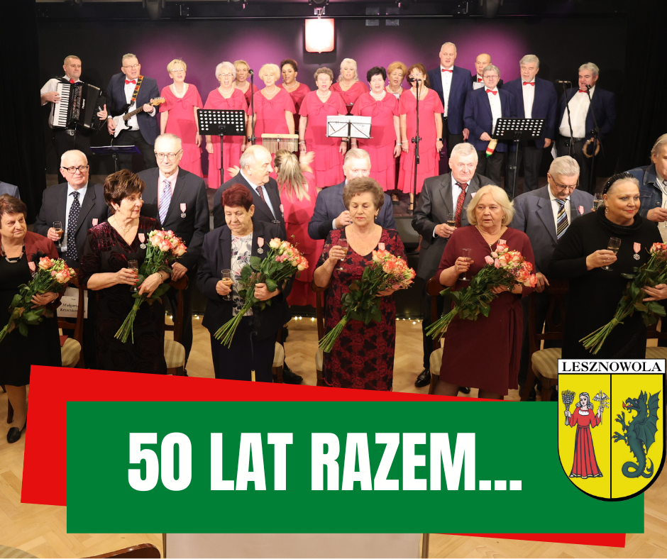 na zdjęciu pary, które obchodziły złote gody w gminie Lesznowola