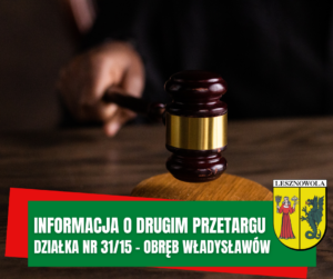 na obrazu widać rękę trzymającą młotek sędziowski a pod spodem informacja o drugim przetargu