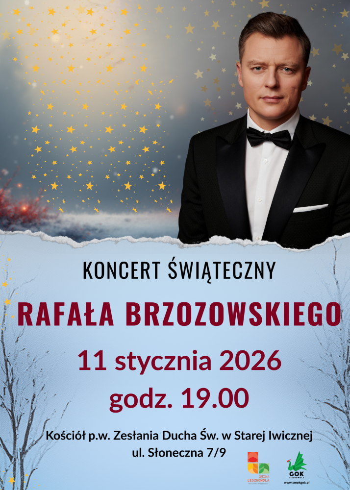 plakat reklamujący koncert Rafała Brzozowskiego