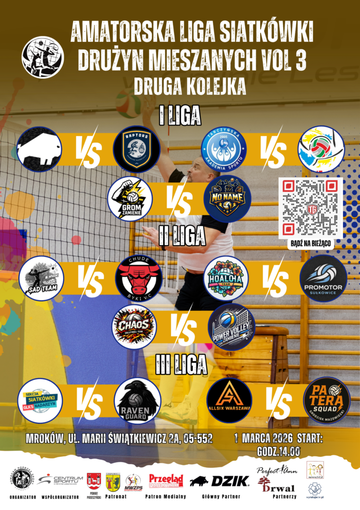 plakat promujący turniej siatkówki w Lesznowoli