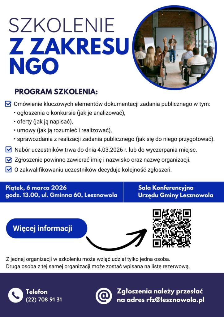 Szkolenie dla Organizacji Pozarządowych