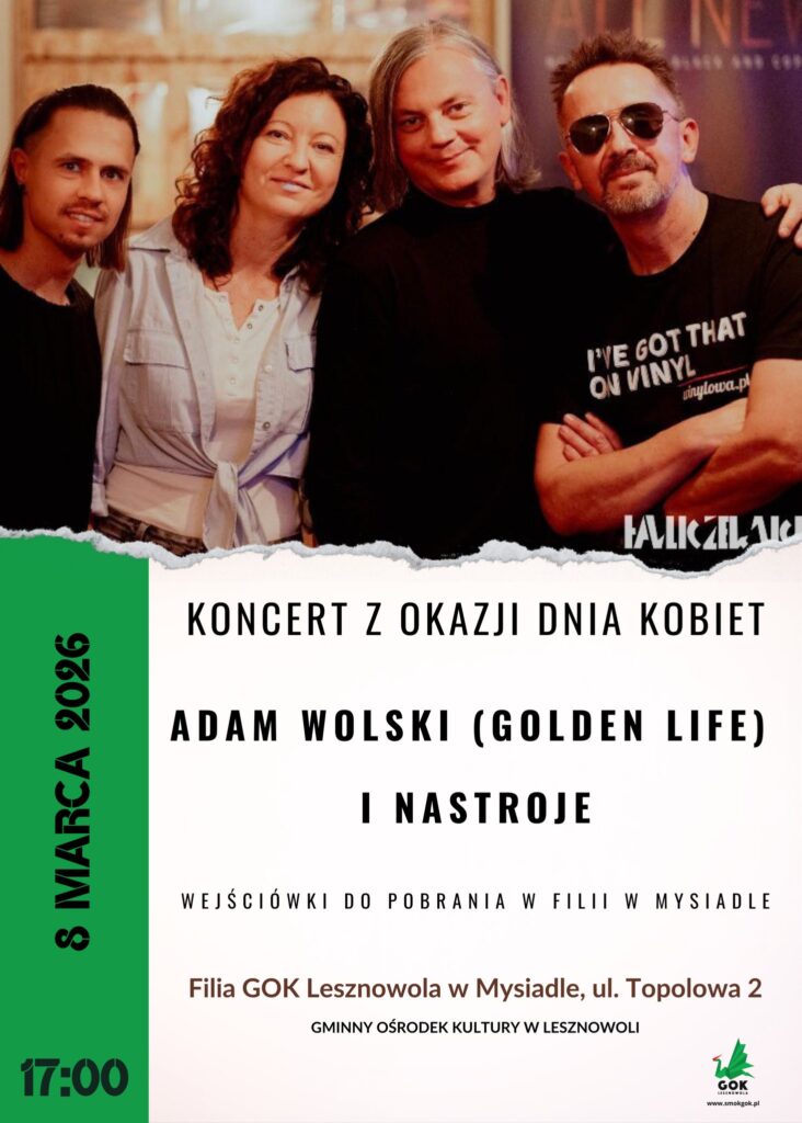 Plakat promujący zaproszenie na koncert z okazji Dnia Kobiet