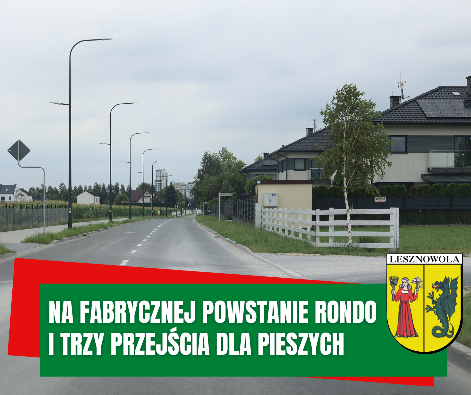 zdjęcie przedstawia skrzyżowanie ul. Fabrycznej i Złotych Łanów w Łoziskach