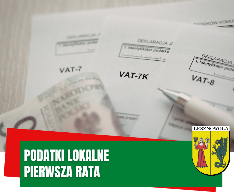 informacja o podatkach lokalnych - pierwszej racie