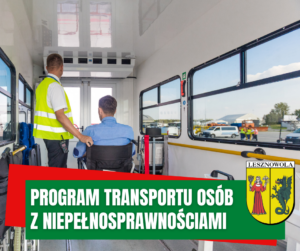 na zdjęciu widać osobę niepełnosprawną pod opieką opiekuna w autobusie