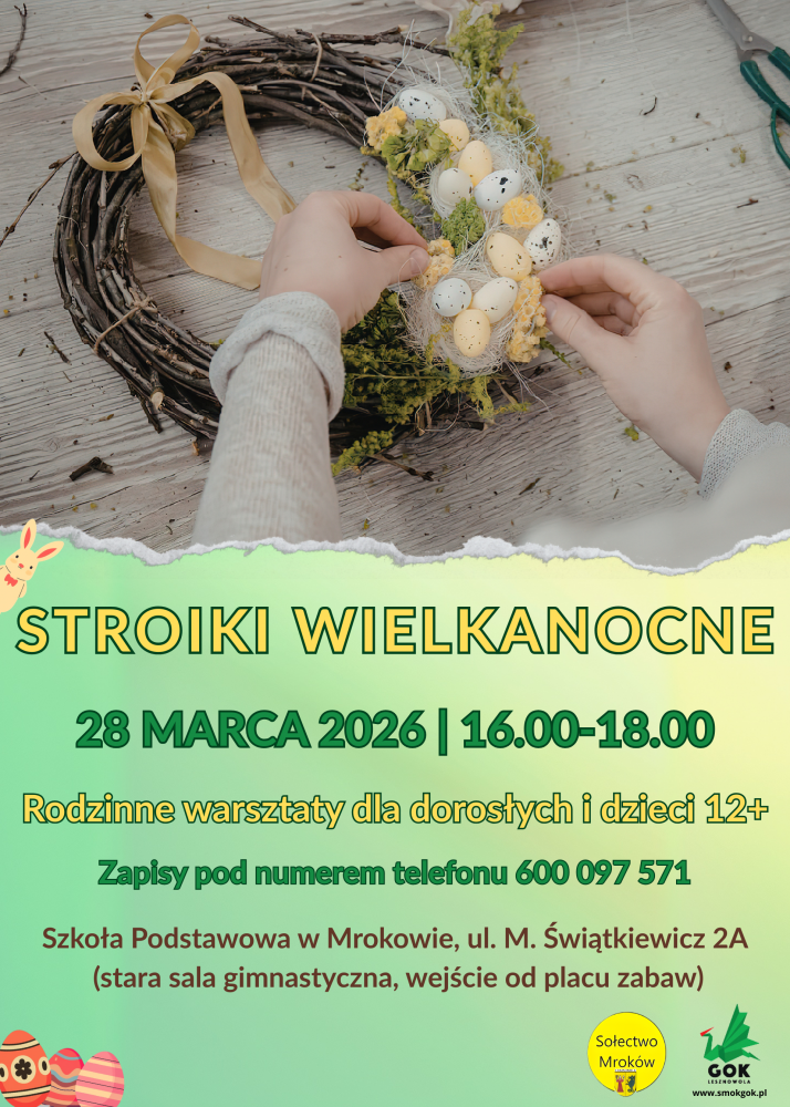 Plakat promujący warsztaty wielkanocne