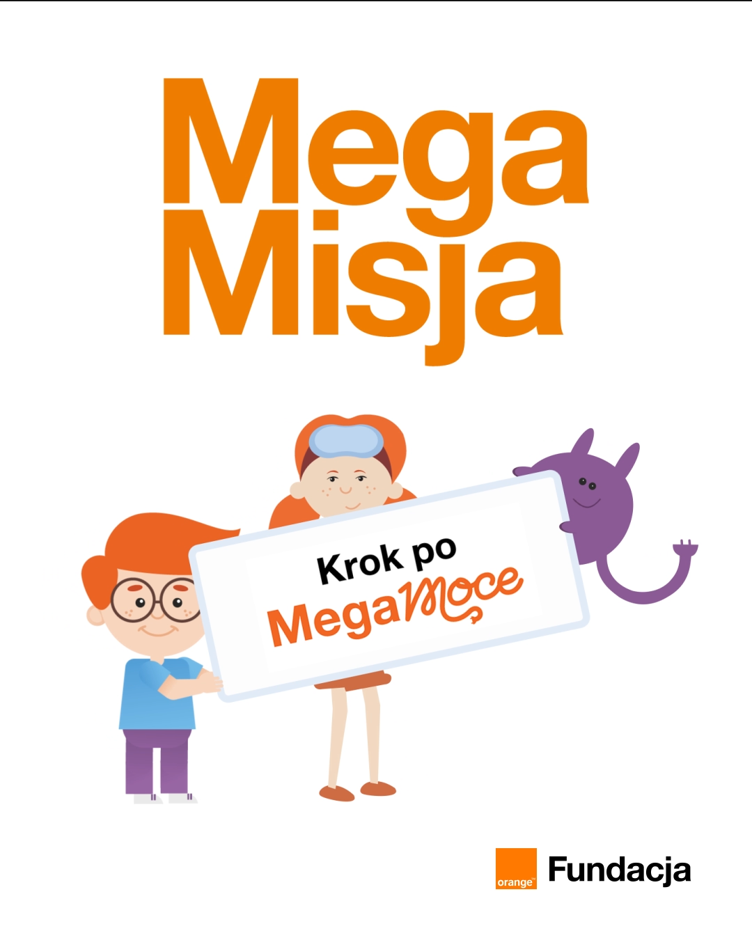 Plakat promujący bezpłatny program edukacyjny MegaMisja dla szkół i przedszkoli.