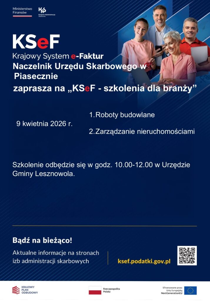 Plakat promujący szkolenie z KSEF