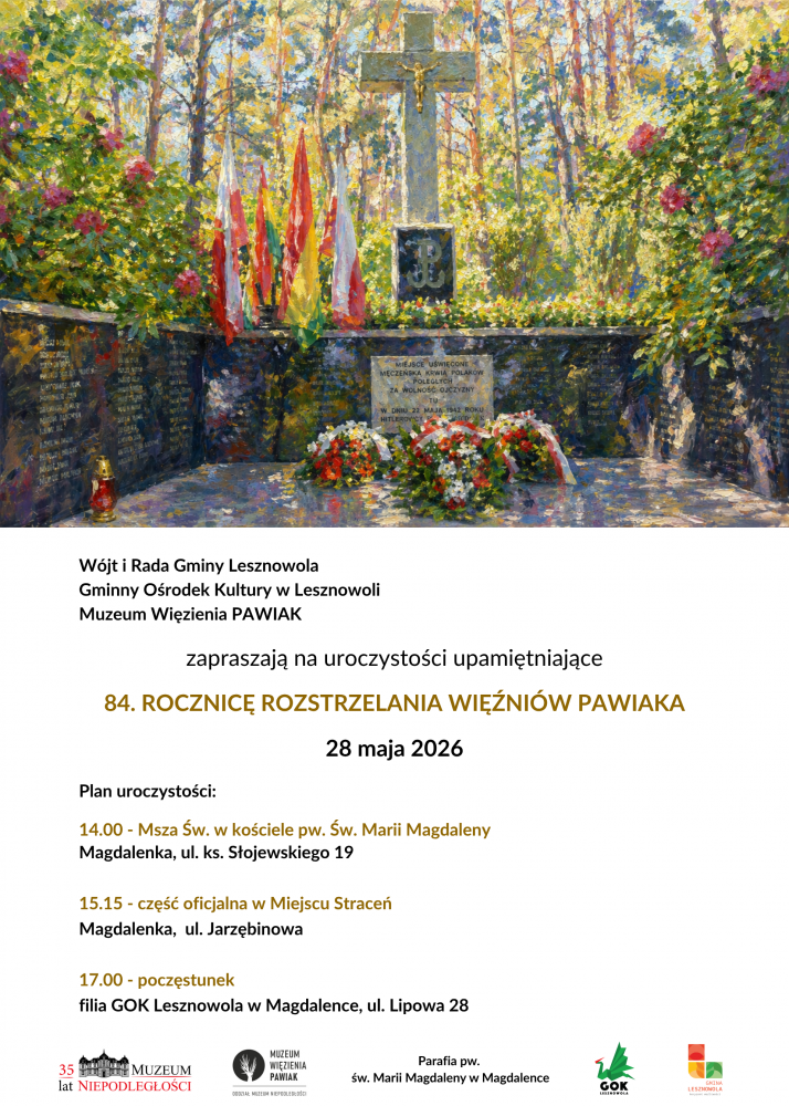 Plakat promujacy 84 rocznicę rozstrzelania więźniów Pawiaka