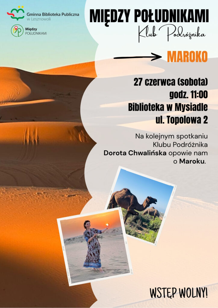 zdjęcie promujące kolejne spotkanie klubu podróżnika w lesznowoli