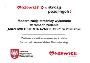 straże - tablica informacyjna dot. dotacji dla Mrokowa
