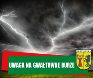 tablica ostrzegająca przed gwałtownymi burzami