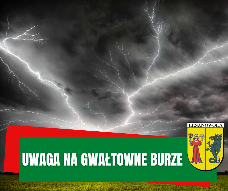 tablica ostrzegająca przed gwałtownymi burzami