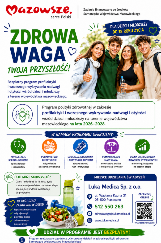 plakat promujący program przeciwko nadwadze u dzieci i młodzieży