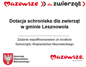 tablica informująca o dofinansowaniu modernizacji schroniska dla zwierząt w NOWEJ iwicznej