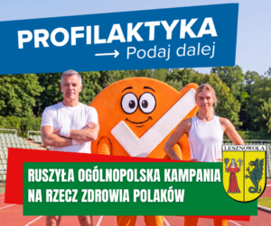 plakat promujący kampanię Profilaktyka - podaj dalej