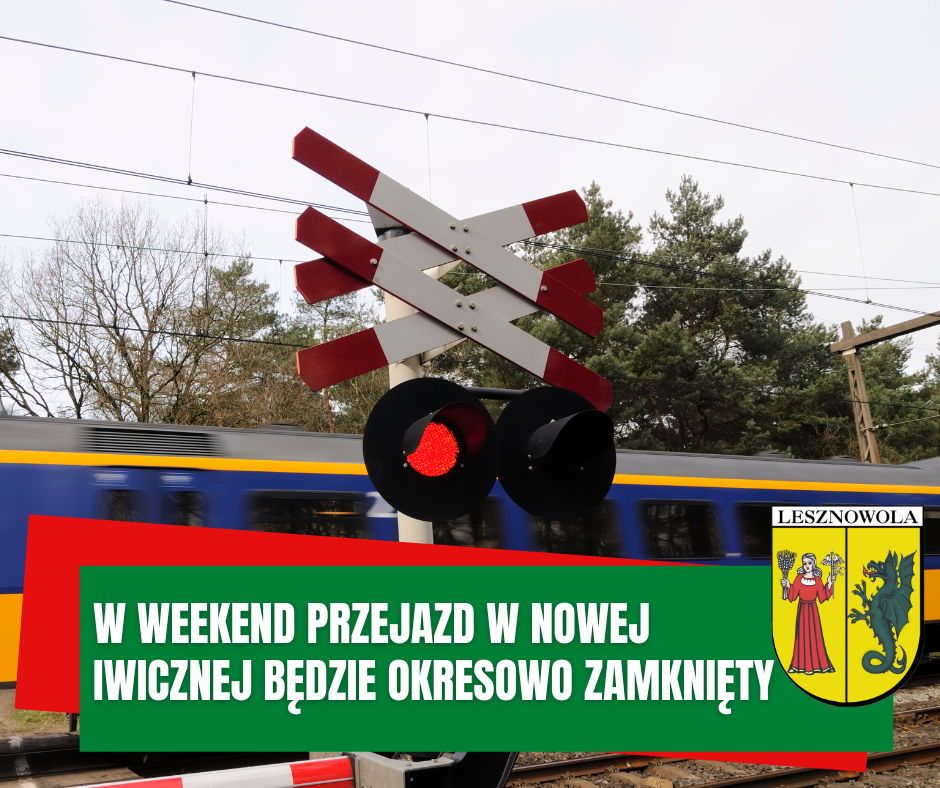 przejazd kolejowy i przejeżdżający pociąg