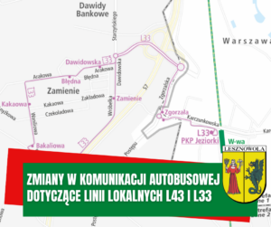 mapa przejazdu linii L33 w Lesznowoli